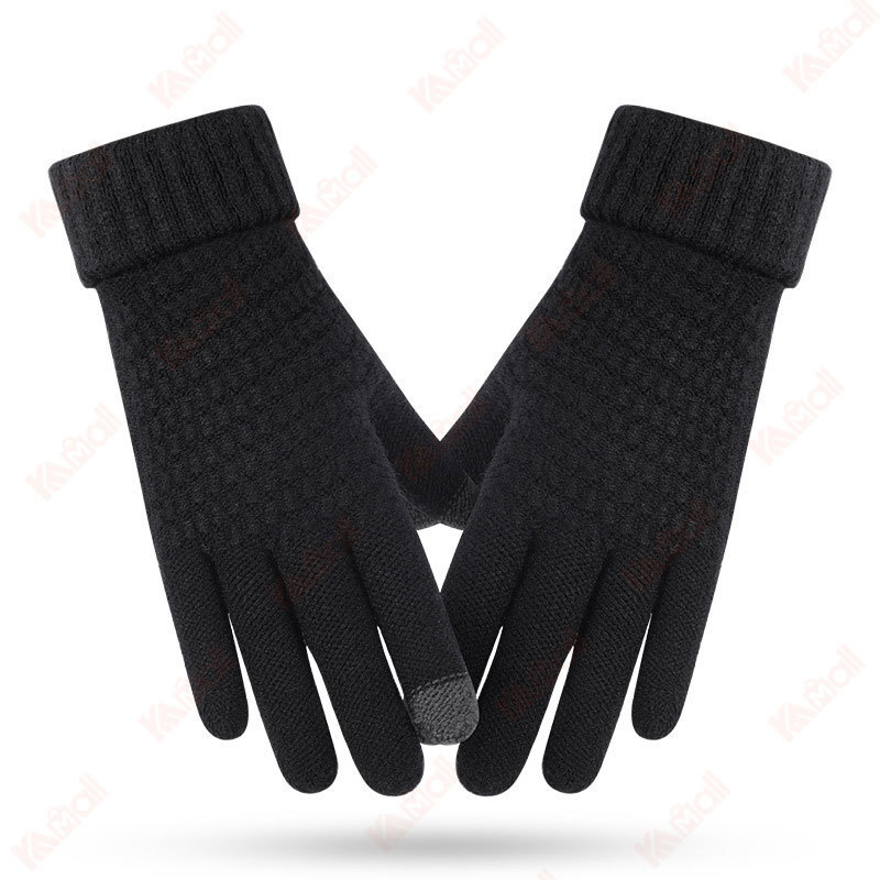 black split-finger gloves for women